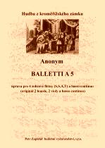 Náhled titulu - Anonym - Balletti a 5 úprava (archív Kroměříž A 864)