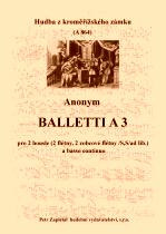Náhled titulu - Anonym - Balletti a 3 (archív Kroměříž A 864)