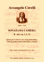 Náhled titulu - Corelli Arcangelo (1653 - 1713) - Sonata da Camera - úprava - op. 2, č. 12, B dur