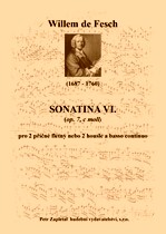 Náhled titulu - Fesch Willem de (1687 - 1760) - Sonatina VI. (op. 7, c moll)