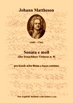 Náhled titulu - Mattheson Johann (1681 - 1764) - Sonata e moll (Der brauchbare Virtuoso n. 9)