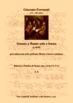 Náhled titulu - Ferronati Giacomo (17. - 18. stol.) - Sonata a flauto solo e basso (Biblioteca Palatina 6)