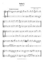 Náhled not [1] - Boismortier Joseph Bodin de (1689 - 1755) - Suites I. - VI. (op. 27) - transpozice o kvartu výše