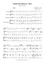 Náhled not [1] - Corelli Arcangelo (1653 - 1713) - Sonata da Chiesa - op. 1, č. 3, A dur