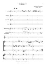 Náhled not [1] - Vejvanovský Pavel Josef (1640 - 1693) - Sonata a 5