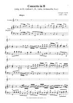 Náhled not [1] - Torelli Giuseppe (1658 - 1709) - Concerto in B (transpozice + klavírní výtah)