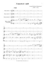 Náhled not [1] - Boismortier Joseph Bodin de (1689 - 1755) - Concerto d - moll, op. 15, č. 4 (orig. flauto traverso I., II., III., IV., V.)