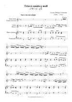 Náhled not [1] - Telemann Georg Philipp (1681 - 1767) - Triová sonáta g - moll (TWV 42 : g9)