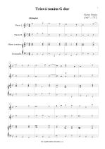 Náhled not [1] - Prowo Pierre (1697 - 1757) - Triová sonáta B - dur
