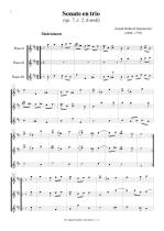 Náhled not [1] - Boismortier Joseph Bodin de (1689 - 1755) - Sonate en trio (op. 7 č. 2 /h moll/)