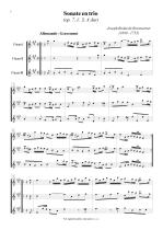Náhled not [1] - Boismortier Joseph Bodin de (1689 - 1755) - Sonate en trio (op. 7 č. 3 /A dur/)