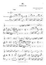 Náhled not [1] - Pepusch Johann Christoph (1667 - 1752) - Sonáty pro zobcovou (in F) nebo příčnou flétnu a basso continuo č. 4 - 6 (A second set of solos for the flute with a through bass for the bassoon, bassflute or harpiscord)