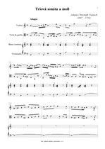 Náhled not [1] - Pepusch Johann Christoph (1667 - 1752) - Triová sonáta a moll