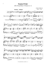 Náhled not [1] - Mattheson Johann (1681 - 1764) - Sonata D dur (Der brauchbare Virtuoso n. 1)