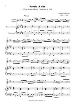 Náhled not [1] - Mattheson Johann (1681 - 1764) - Sonata A dur (Der brauchbare Virtuoso n. 10)