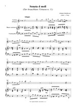 Náhled not [1] - Mattheson Johann (1681 - 1764) - Sonata d moll (Der brauchbare Virtuoso n. 11)