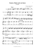 Náhled not [1] - Dreyer Domenico Maria (17. - 18. stol.) - Sonata a flauto solo con basso (Biblioteca Palatina 4)