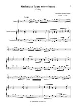 Náhled not [1] - Canuti Giovanni Antonio (1680 - 1739) - Sinfonia a flauto solo e basso (Biblioteca Palatina 11)