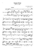 Náhled not [1] - Telemann Georg Philipp (1681 - 1767) - Sonata D dur (TWV 41:D8)