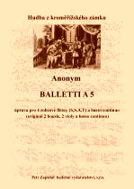 Náhled titulu - Anonym - Balletti a 5 úprava (archív Kroměříž A 864)