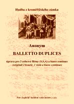 Náhled titulu - Anonym - Balletto Duplices úprava (Archív Kroměříž A 786)