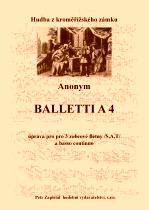 Náhled titulu - Anonym - Balletti a 4 (archív Kroměříž A 808) - úprava