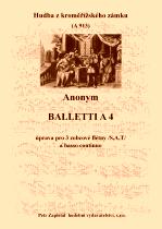 Náhled titulu - Anonym - Balletti a 4 (archív Kroměříž A 913) - úprava