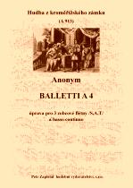 Náhled titulu - Anonym - Balletti a 4 (archív Kroměříž A 913) - úprava