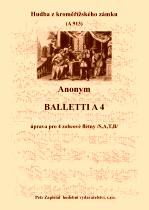 Náhled titulu - Anonym - Balletti a 4 (archív Kroměříž A 913) - úprava
