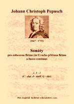 Náhled titulu - Pepusch Johann Christoph (1667 - 1752) - Sonáty pro zobcovou (in F) nebo příčnou flétnu a basso continuo č. 1 - 3