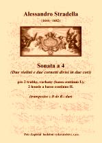 Náhled titulu - Stradella Alessandro (1644 - 1682) - Sonata a 4 (transpozice do B - dur) (Due violini e due cornetti divisi in due cori)