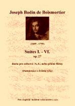 Náhled titulu - Boismortier Joseph Bodin de (1689 - 1755) - Suites I. - VI. (op. 27) - transpozice o kvartu výše