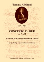Náhled titulu - Albinoni Tomaso (1671 - 1750) - Concerto C dur op. 7, č. 12 (klavírní výtah)