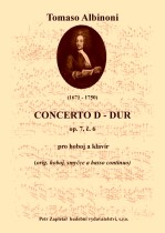 Náhled titulu - Albinoni Tomaso (1671 - 1750) - Concerto D - dur op. 7, č. 6 (klavírní výtah)