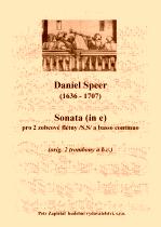 Náhled titulu - Speer Daniel (1636 - 1707) - Sonata (e - moll) - úprava