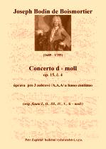 Náhled titulu - Boismortier Joseph Bodin de (1689 - 1755) - Concerto d - moll, op. 15, č. 4 (orig. flauto traverso I., II., III., IV., V.)