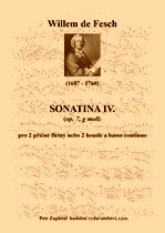 Náhled titulu - Fesch Willem de (1687 - 1760) - Sonatina IV. (op. 7, g moll)