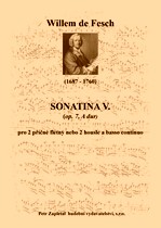 Náhled titulu - Fesch Willem de (1687 - 1760) - Sonatina V. (op. 7, A dur)