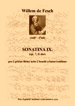 Náhled titulu - Fesch Willem de (1687 - 1760) - Sonatina IX. (op. 7, G dur)