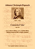 Náhled titulu - Pepusch Johann Christoph (1667 - 1752) - Concerto F dur (op. 8/6)