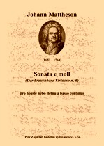 Náhled titulu - Mattheson Johann (1681 - 1764) - Sonata e moll (Der brauchbare Virtuoso n. 6)