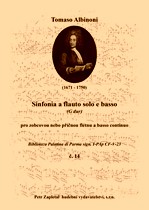 Náhled titulu - Albinoni Tomaso (1671 - 1750) - Sinfonia a flauto solo e basso (Biblioteca Palatina 14)