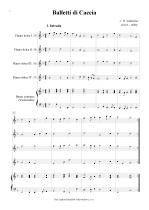 Náhled not [1] - Schmelzer Johann Heinrich (1623 - 1680) - Balletti da Caccia  - arrangement