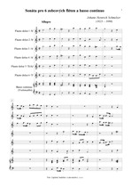 Náhled not [1] - Schmelzer Johann Heinrich (1623 - 1680) - Sonáta pro 6 zobcových fléten a basso continuo