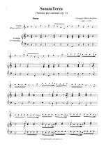 Náhled not [1] - Jacchini Giuseppe Maria (1667 - 1727) - Sonata Terza (Sonate per camera op. 1)