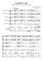 Náhled not [1] - Telemann Georg Philipp (1681 - 1767) - Concerto F - dur - úprava (orig. Concerto G  dur TWV 52:G3)