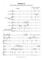 Náhled not [1] - Stradella Alessandro (1644 - 1682) - Sonata a 4 (D - dur) (Due violini e due cornetti divisi in due cori)