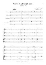 Náhled not [1] - Corelli Arcangelo (1653 - 1713) - Sonata da Chiesa - op. 1/5, B flat major