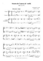 Náhled not [1] - Corelli Arcangelo (1653 - 1713) - Sonata da Camera - op. 2, č. 2, d moll