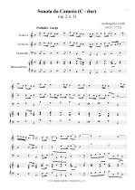 Náhled not [1] - Corelli Arcangelo (1653 - 1713) - Sonata da Camera - op. 2, č. 3, C dur